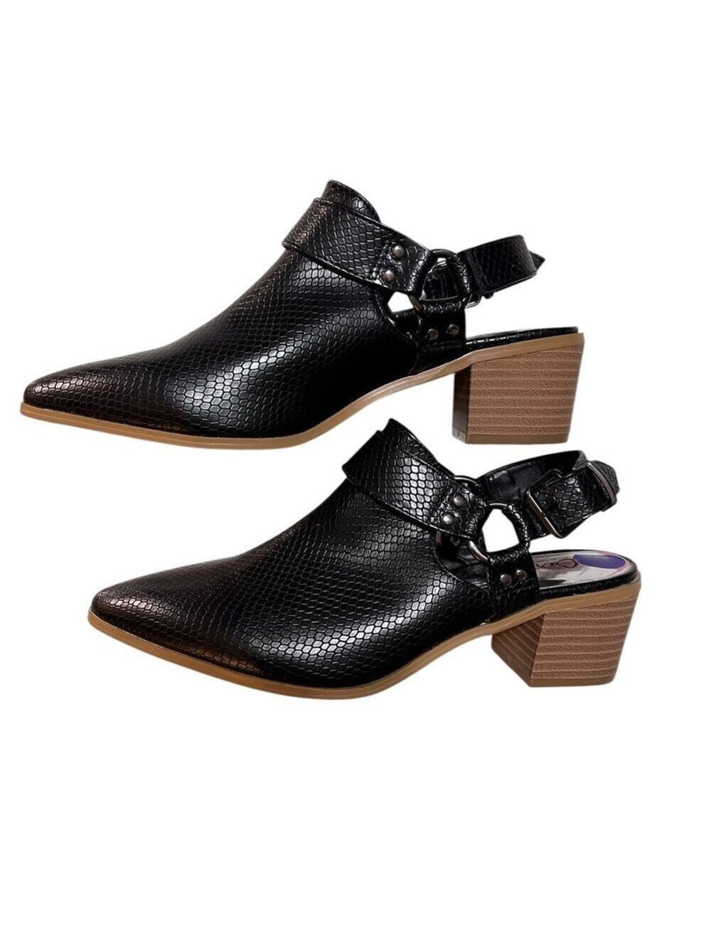 Carlos Santana "Pacey" Slingback Mules. Black Textured. Women’s Size 8.5 - Picture 4 of 10